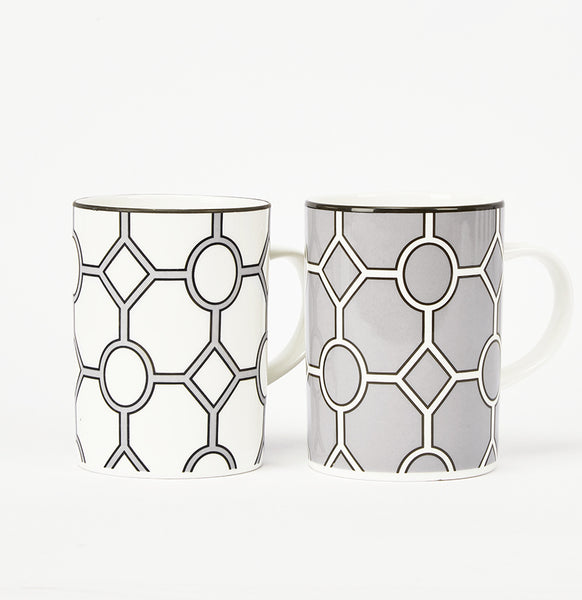 Hoop Grey/White Mug Pair - SPECIAL OFFER - SOLD OUT