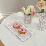 Loop Blush/White Rectangular Serving Plate