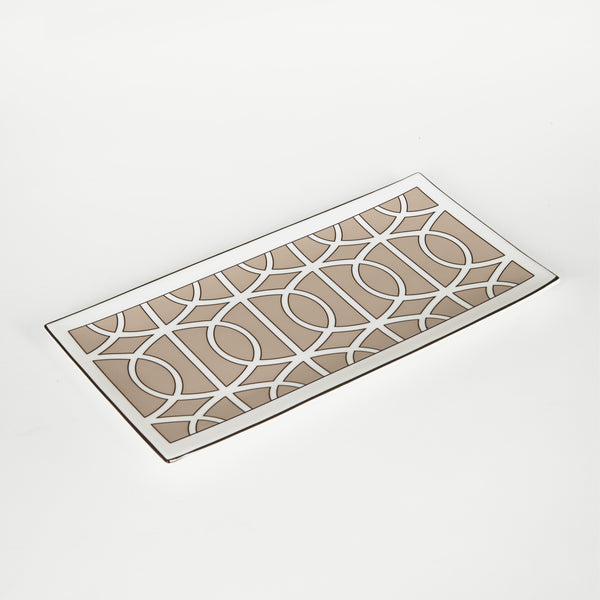 Loop Truffle/White Rectangular Serving Plate